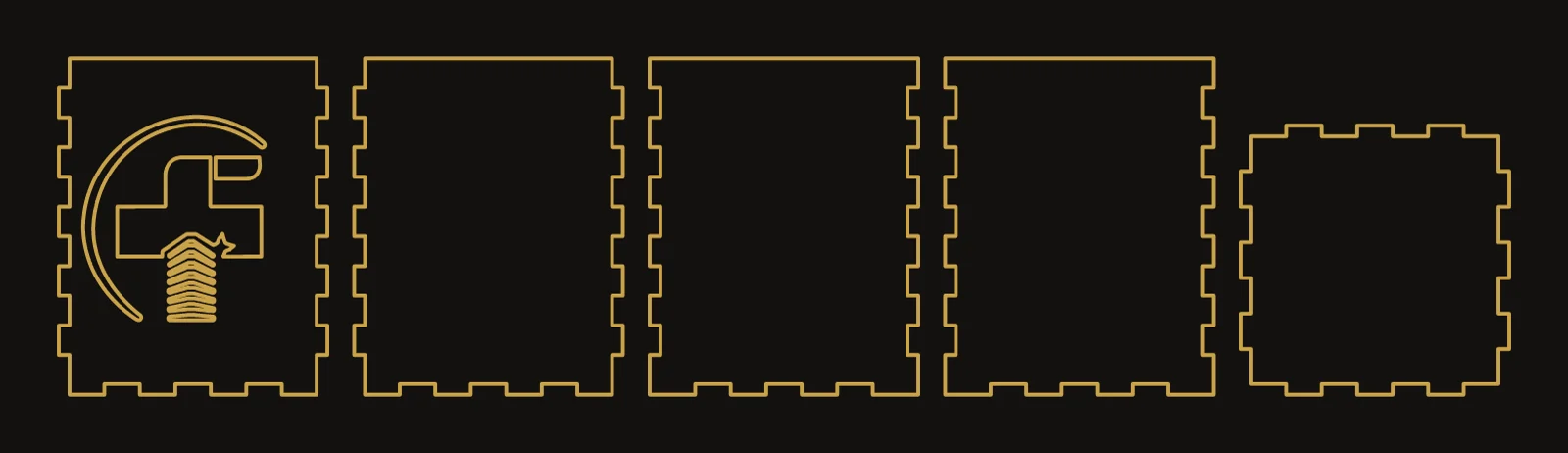 Plano DXF · caja con el logo calado