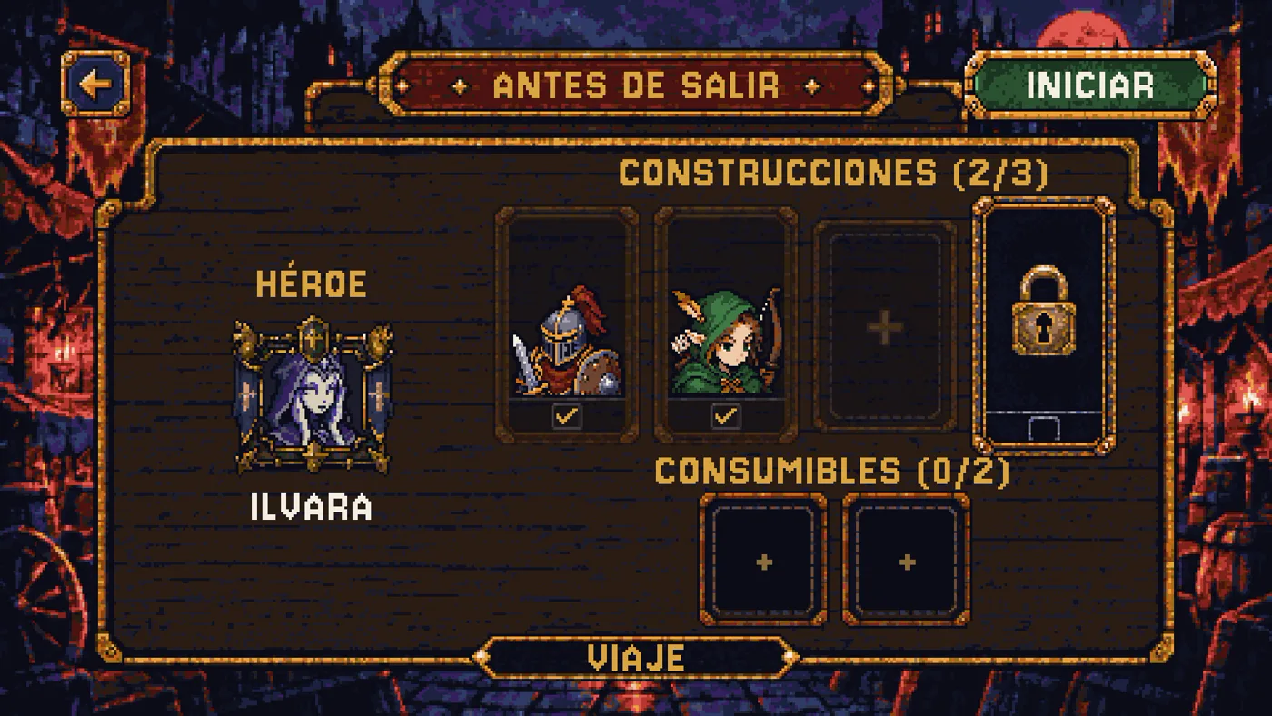 Pantalla de preparación